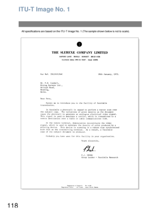 Page 118118
ITU-T Image No. 1
All specification s are based on the ITU-T Image No. 1 (The sa mple sh own belo w is n ot to scale).
Downloaded From ManualsPrinter.com Manuals 