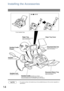 Page 1414
Installing the Accessories
NOTE1 For some countries, the handset may not be available because of the country’s regulation or 
specification.
Final Installed View
Handset [Available as an Option]
Handset Cord [Available as an Option]
Handset Cradle [Available as an Option]Hook the projections into the square holes on the machine.
Connect the cable into the TEL/HANDSET jack on the machine.
Document Sub TrayHook the projections into the 
holes on the machine.
Paper TrayHook the projections into the...