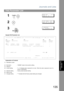 Page 135Journals and Lists
135
Printout Journals 
and Lists
Sample FAX Parameter List
Explanation of Contents
FAX Parameter List
1
 
PRINT OUT      (1-7)
ENTER NO. OR 
∨ ∧
2
4:FAX PARAM. LIST?
PRESS SET TO PRINT
3
* PRINTING *
FAX PARAMETER LIST
*************** -FAX PARAMETER LIST- ************** DATE dd-mmm-yyyy ***** TIME 15:00 ********
(1)         (2)                    (3)                                  (4)         (5)
PARAMETER   DESCRIPTION            SELECTION                            CURRENT...