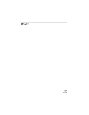 Page 127127VQT0Y19
MEMO
Downloaded From camera-usermanual.com Panasonic Manuals 