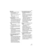 Page 107Others
107VQT0Y19
wRecording
1: The picture cannot be recorded.
• Is the card inserted?
• Is the mode dial correctly set?
• Is there any memory remaining on the 
card?
– Before recording, delete some 
pictures. (P33)
2: The recorded picture is whitish.
The lens is dirty.
• The picture can become whitish if there 
is dirt e.g. fingerprints on the lens. If the 
lens is dirty, turn on the camera, eject 
the lens barrel (P10) and gently wipe 
the lens surface with a soft dry cloth.
3: The recorded picture is...