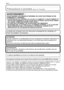 Page 136VQT1Q36136
OthersOthers
Précautions à prendre (pour le Canada)
 Assurez-vous d’utiliser un adaptateur secteur de marque Panasonic (DMW-AC5PP; en option).
 Assurez-vous d’utiliser une batterie de marque Panasonic (DMW-BCE10PP).
 Si vous utilisez d’autres batteries, nous ne pouvons pas garantir la qualité de ce produit.
 N’utilisez pas d’autres câbles de connexion USB à l’exception de celui fourni.
 N’utilisez pas d’autres câbles AV à l’exception de celui fourni.
 N’utilisez qu’un câble composante...