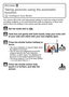 Page 2121(ENG) VQT2U38
[REC] Mode: ñ
Taking pictures using the automatic 
function 
(ñ : Intelligent Auto Mode)
The camera will set the most appropriate settings to match the subject and the 
recording conditions so we recommend this mode for beginners or those who 
want to leave the settings to the camera and take pictures easily.
Set the mode dial to  [ ñ].
Hold this unit gently with both hands, keep your arms still 
at your side and stand with your feet slightly apart.
Press the shutter button halfway to...