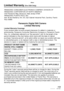 Page 113113VQT1C63
Others
Limited Warranty (For USA Only)
Panasonic Digital Still Camera
Limited Warranty
Limited Warranty Coverage
If your product does not work properly because of a defect in materials or 
workmanship, Panasonic Consumer Electronics Company or Panasonic Puerto 
Rico, Inc. (collectively referred to as “the warrantor”) will, for the length of the 
period indicated on the chart below, which starts with the date of original 
purchase (“warranty period”), at its option either (a) repair your...