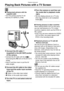 Page 104Playback (advanced)
104VQT0S19
Playing Back Pictures with a TV Screen
 
nPlaying back pictures with the 
supplied cable
• Turn the camera and the TV off.
• Set the [TV ASPECT]. (P26)
1Connect the AV cable A 
(supplied) to the [AV OUT] socket 
of the camera.
• Connect the AV cable with the [f] 
mar k  fac in g the [w] mark on the [AV OUT] 
socket.
• Hold 
B and then insert or pull the AV 
cable straight.
2Connect the AV cable to the video 
input and the audio input sockets 
of the TV.
• 1 Yellow: to the...