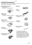 Page 99VQT0S19
Preparation
Standard Accessories
Before using your camera, check the contents.
nSD Memory Card (32 MB)
RP-SD032BVE0
(In the text, it is indicated as “Card”)
nBattery Pack
CGA-S005A
(In the text, it is indicated as “Battery”)
nBattery Charger
DE-A11B
(In the text, it is indicated as “Charger”)
nAV  C a b l e
K1HA08CD0008
nUSB Connection Cable
K1HA08CD0007nCD-ROM
nStrap
VFC4082
nBattery Carrying Case
VYQ3509
nLens Cap
VYF3055
nLens Cap String
VFC4137
• For information about optional 
accessories,...