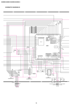 Page 76SCHEMATIC DIAGRAM 2/4
R20R21R22R23R24R25
D10
D09
D08
D07
D06
D05
R18R19D12
D11
P72 P73 P74 P75 P64 P65 P66 P67 P40 P41 P42 P43 P44
P45
P46P47
P50
P51RY-PWR DRIVE SIGNAL
P52
P53
P54
P55
P56
P57
Vss0
VDD0
P30
P31
P32
P33
P34
P35
AN11 AN12 AN13 AN14 AN15 AN16
AN17 AV55 VDD1 P25 P24 P23 SCK30 S030 S130 P36
46
41 42 43 44
45
64 63 62 61 60 59 58 57 56 55 54 53 52 51 50 49
48
47
40
39
38
37
36
35
34
33
32 31
30 29 28 27 26 25 24 23 22 21 20 19
18 17 16 15 14 13
12 11109 87 6
54 3
21
P71
TOD
P03
INTP2
INTP1...