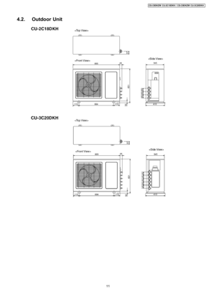 Page 114.2. Outdoor Unit
11
CS-C9DKZW CU-2C18DKH / CS-C9DKZW CU-3C20DKH 