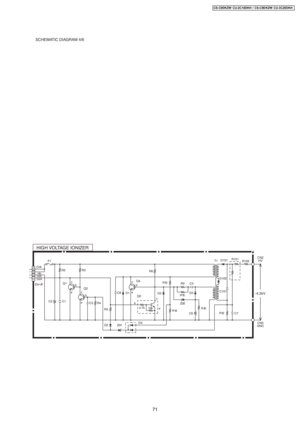 Page 71EH-4P
4
3
2
1
F1
CH1
VIN
GND
ERR
C2 C1Q1
Q2Q4
Q5
R2
c
eb
4.7k
10k
e bc
C3 R4 R3
R5
D2
Z01D4
c
ebC8
D1D3
R14 R13
R9
R15
R10R102-4.2kV
R101
HV CN2
R12 C5
D5
C6 Z02 c
eb
R6
T1D101
D102
C101
C7
GNDCN3
HIGH VOLTAGE  IONIZER
SCHEMATIC DIAGRAM 4/6
71
CS-C9DKZW CU-2C18DKH / CS-C9DKZW CU-3C20DKH 