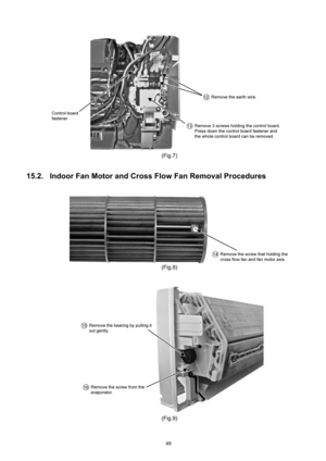 Page 4949
15.2. Indoor Fan Motor and Cross Flow Fan Removal Procedures 