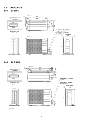 Page 1212
5.2. Outdoor Unit
5.2.1. CU-C9GK
5.2.2. CU-C12GK 