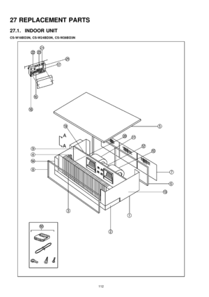 Page 11227 REPLACEMENT PARTS
27.1. INDOOR UNIT
CS-W18B D3N, CS-W2 4BD3N , CS-W28B D3N
112 