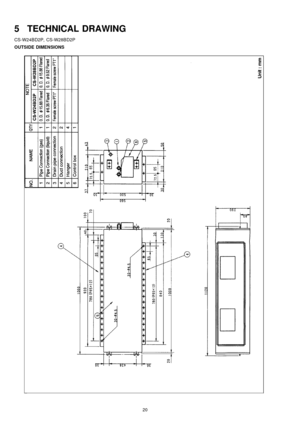 Page 205 TECHNICAL DRAWING
CS-W24BD2P, CS-W28BD2P
OUTSIDE DIMENSIONS
20 