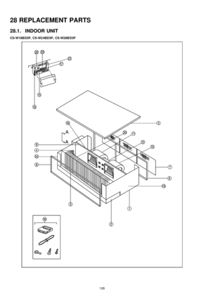 Page 12828 REPLACEMENT PARTS
28.1. INDOOR UNIT
CS-W18B D3P, CS-W2 4BD3P , CS-W28B D3P
128 