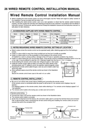 Page 7026 WIRED REMOTE CONTROL INSTALLATION MANUAL
70 