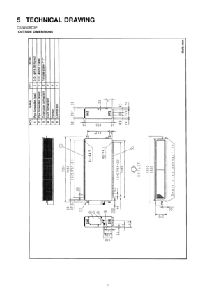 Page 115 TECHNICAL DRAWING
CS-W50BD3P
OUTSIDE DIMENSIONS
11 