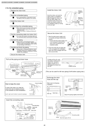 Page 48 3. For the embedded piping
(This can be used for left rear piping & left bottom piping also.)
48
CS-W7CKP CU-W7CKP 5 / CS-W9CKP CU-W9CKP 5 / CS-W12CKP CU-W12CKP5 