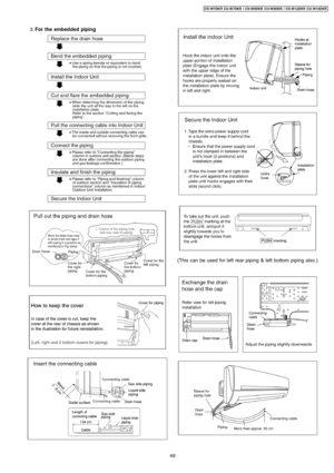 Page 49 3. For the embedded piping
(This can be used for left rear piping & left bottom piping also.)
49
CS-W7DKR CU-W7DKR / CS-W9DKR CU-W9DKR / CS-W12DKR CU- W12DKR 