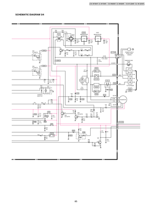 Page 85SCHEMATIC DIAGRAM 3/4
TESTR02       1kR01
10k
R32
150k
4.096 MHz
(47pF X 2) 
R41
1k Q03
C143XKTXR44
1kC16
0.01µ
R37
10k 
12
R38JX1
C15
0.01µR43
R79
10k 
X01
CN-ION4
3
2
1
C37
0.01µQ05
C2412KTXC10
0.1µ
16V
JP3
R49     1k
JP4
C17
3300µ
35VC14
470µ
25VC11
100µ
16V
IC03
G I
5V 12VI
G IC04
DB01T01
5
8
13 2REGULATOR
REGULATOR
+~
~OO
TEMPERATURE
FUSE
POWER SUPPLY
AC220~240V
50/60Hz
TO OUTDOORRY-PWR
AC-WHT T 2A L 250VFUSE
P L
RED
BLU
RY-HOTCT01
R35
D14D13
C09C06
HOT
FM
SSR02
e c
b Q08 R61
10k
R67
R62
C36
Q07...