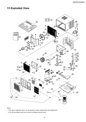 Page 2313 Exploded View
(Note)
 
    • 
• •  • The above explode d view is for the purpose of parts disassembly and replacement.
 
    • 
• •  • The non-numbered parts are not kept as standard service parts.
23
CW-XC71YA / CW-XC91YA 