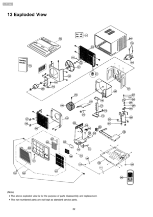 Page 2213 Exploded View
(Note)
 
    • 
• •  • The above explode d view is for the purpose of parts disassembly and replacement.
 
    • 
• •  • The non-numbered parts are not kept as standard service parts.
22
CW-XC91YH 