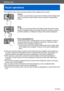 Page 15Before use
Touch operations
VQT4T08- 15 -
This camera’s touch screen senses pressure that is applied to the screen.
TouchTo “touch” is to press the touch screen and then pull the finger back 
again. Touching is used to select icons or pictures, among other 
actions.
DragTo “drag” is to touch and slide your finger across the touch screen 
surface. Dragging (sliding your finger across the screen) is used to 
scroll the pictures or change the range of the pictures displayed.
Pinch (spread/pinch)On the touch...