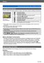 Page 35Basics
Taking pictures with automatic settings  [Intelligent Auto] Mode VQT4T08
- 35 -
Automatic Scene Detection
Camera reads scene when pointed at subject, and makes optimum settings automatically .
The icon of  
scene detected
Recognizes peopleRecognizes babies*1
Recognizes landscapesRecognizes night scenes and people in them*2 
(Only when  is selected)Recognizes night scenes*2
Recognizes night scenes without a tripod.*3
Recognizes close-upsRecognizes sunsetsReads subject movement to avoid blurring...