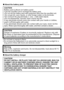 Page 55(ENG) VQT2R80
∫About the battery pack
Do not heat or expose to flame.
Do not leave the battery(ies) in an automobile exposed to direct sunlight for a 
long period of time with doors and windows closed.
∫About the battery charger CAUTION
Battery pack (Lithium ion battery pack)
Use the specified unit to recharge the battery pack.
Do not use the battery pack with equipment other than the specified unit.
Do not get dirt, sand, liquids, or other foreign matter on the terminals.
Do not touch the plug...