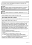 Page 33VQT1R87
Before Use
THE FOLLOWING APPLIES ONLY IN CANADA.
THE FOLLOWING APPLIES ONLY IN THE U.S.A.THE SOCKET OUTLET SHALL BE INSTALLED NEAR THE EQUIPMENT AND 
SHALL BE EASILY ACCESSIBLE.
CAUTION
Danger of explosion if battery is incorrectly replaced. Replace only with the same or 
equivalent type recommended by the manufacturer. Dispose of used batteries 
according to the manufacturer’s instructions.
Warn ing
Risk of fire, explosion and burns. Do not disassemble, heat above 60
xC (140oF) or 
incinerate....
