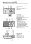 Page 8Preparation
8
Preparation
Names of the Components
1 Strap Eyelet (P20)
2Flash
3 Lens
4 Self-timer Indicator (P43, 55)
5 Lens Cover
6 Optical Finder
7 Flash/Access Indicator 
(P17, 31, 40)
8 Status Indicator (P31)
9 [DISPLAY] Button (P24, 27, 35, 82)
10 Mode Dial (P29)
11 Single/Burst Mode Button (P44)
12 Cursor buttons
2/Self-timer Button (P43)
4/REVIEW/SET Button (P36)
1/Flash Mode Button (P38)
3/Exposure Compensation (P41)/
Auto Bracket (P42)/White Balance 
Fine Adjustment (P60) Button
13 Delete...
