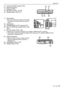 Page 1111VQT1Q36
Before Use
12 Camera ON/OFF switch (P18)
13 Zoom lever (P34)
14 Speaker (P90)
15 Microphone (P61, 76, 98)
16 Shutter button (P29, 61)
17 Strap eyelet

Be sure to attach the strap when using 
the camera to ensure that you will not 
drop it.
18 Lens barrel
19 [COMPONENT OUT] socket (P107)
20 [AV OUT/DIGITAL] socket (P100, 102, 
106)
21 [DC IN] socket (P100, 102)

Always use a genuine Panasonic AC adaptor (DMW-AC5PP; optional).This camera cannot charge the battery even when the AC adaptor...