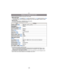 Page 39- 39 -
Basic
•Only the following functions can be set in this mode.
[REC] mode menu
–[PICTURE SIZE]¢ (P95)/[BURST] (P105)/[COLOR EFFECT]¢ (P107)/[FACE RECOG.] (P86)
¢The settings which can be selected are different from when other [REC] modes are used.
[SETUP] menu
–[CLOCK SET]/[WORLD TIME]/[BEEP]/[LANGUAGE]•The settings of the following items are fixed.
•The following functions cannot be used.–[AUTO LCD OFF]/[EXPOSURE]/[AUTO BRACKET]/[COLOR BRACKET]/flash output 
adjustment/White balance fine...