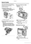 Page 12Preparation
12VQT0Y44
Quick Guide
This is the overview of the procedure to 
record pictures with this camera. For each 
operation, be sure to refer to the 
corresponding pages.
1Charge the battery. (P13)
• The battery is not charged when the 
camera is shipped. Charge the 
battery before use.
A: Open until it clicks.
2Insert the battery and the card. 
(P15, 16)
• When you do not use the card 
(optional), you can record or play 
back pictures on the built-in memory 
(P17). Refer to P18 when you use a...
