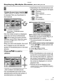 Page 77Advanced
77VQT0Y44
Displaying Multiple Screens (Multi Playback)
 
1Rotate the zoom lever towards [ ] 
[W] to display multiple screens.
For example: When you have chosen to 
show 9 pictures
• : 1 screen→9 screens→ 
25 screens→Calendar screen 
display (P78)
• After the multiple screens are displayed, 
rotate the zoom lever further towards 
[ ] [W] to display 25 screens and the 
calendar screen (P78). Rotate the zoom 
lever towards [3] [T] to return to the 
previous screen.
• When you select multi playback,...