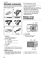 Page 8Preparation
8VQT1C39
Preparation
Standard Accessories
Check that all the accessories are included 
before using the camera.
1 Batteries
AA Oxyride batteries (ZR6)
2 USB Connection Cable
31:AV Cable
(Supplied with DMC-LZ7)
2: Video Cable
(Supplied with DMC-LZ6)
4CD-ROM
5Strap
 SD Memory Card, SDHC Memory Card 
and MultiMediaCard are indicated as card 
in the text.
 Cards are optional.
You can record or play back pictures 
on the built-in memory when you are 
not using a card. (P16) For information about...