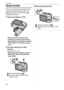 Page 10Preparation
10VQT1C39
Quick Guide
This is an overview of how to record and 
playback pictures with the camera. For 
each step, be sure to refer to the pages 
indicated in brackets.
1Insert the batteries. (P15)
 When you do not use the card 
(optional), you can record or play 
back pictures on the built-in memory 
(P16). Refer to P16 when you use a 
card.
2Turn the camera on to take 
pictures.
 Set the clock. (P17)
 Select the type of battery in use on 
[BATTERY TYPE] in the [SETUP] 
menu. (P20)
1Set the...