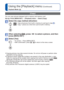 Page 6262   VQT3E45VQT3E45   63
Using the [Playback] menu
 (Continued)
Playback Mode:  
Using with your PC
 [Copy]
You can copy pictures between built-in memory and memory card.
Set-up:  Press [MENU/SET] → [Playback] menu → Select [Copy]
Select the copy method (direction)
 :  Copy all pictures from built-in memory to card (go to step ). :  Copy 1 picture at a time from card to built-in memory.
When selecting , press ◄►
 to select a picture, and then 
press [MENU/SET] 
Select [Yes]
 • To cancel → Press...