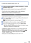 Page 115114   VQT3G90VQT3G90   115
Using the [Playback] menu (Continued)
Playback Mode: 
For Playback menu display and operation methods (→38).
 [Protect]
Set protection to disable picture deletion. Prevents deletion of importa\
nt pictures.
Use cursor button to select [SINGLE] or [MULTI] and press 
[MENU/SET]
Select picture
 
●[SINGLE]
Use cursor button to select 
picture and press [MENU/SET] 
●[MULTI]
Use cursor button to select picture and press 
[MENU/SET]
Picture protectedPicture protected
 • To cancel →...