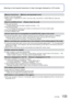 Page 133132   VQT3G90VQT3G90   133
Meanings of and required responses to major messages displayed on LCD mo\
nitor.Message displays
[This memory card cannot be used]
 
●A MultiMediaCard was inserted. 
  → Not compatible with the camera. Use a compatible card.
[Some pictures cannot be deleted]     [This picture cannot be deleted]
 
●Non-DCF pictures ( →32) cannot be deleted.
  →  Save needed data on a computer or other device, and then use [Format] on\
 the camera. ( →48)
[No additional selections can be made]...