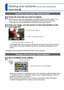 Page 3434   VQT3G90VQT3G90   35
Viewing your pictures [Normal Play] (Continued)
Playback Mode: 
Zooming in and viewing “Playback Zoom”
Touch the area that you want to magnify
Each time you touch, the magnification increases through four levels aft\
er 1x, 2x, 
4x, 8x, and 16x. (The picture quality displayed becomes successively lo\
wer.) • The area can also be magnified by turning the zoom lever toward T.
Drag your finger over the screen to move the position of the 
area magnified
Current zoom position
Return...