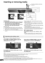 Page 2222
VQT2Z56
Inserting or removing media
Inserting a disc
1Press [DISC < OPEN/CLOSE] to open the sliding door.
2 With the label of the disc facing towards you, tilt the 
disc into the disc tray under the sliding door.
3 Place the disc onto the spindle in the centre and then 
push the disc down until it clicks into place.
Removing a disc
1 Press [DISC < OPEN/CLOSE] to open the sliding door.
2 Hold the centre and the top right of the disc and pull the top 
right of the disc to unlock it from the spindle.
3...