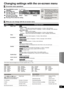 Page 3535
RQT9510
Changing settings with the on-screen menu
On-screen menu operations
1Press [BD/SD] to select 
“BD/DVD”.
2Press [DISPLAY].
3Press [3,4] to select the 
menu and press [
1].
4Press [3,4] to select 
the item and press [1].
5Press [3,4] to select the setting.
≥Depending on the condition of 
the unit (playing, stopped, etc.) 
and media contents, there may 
be some items that you cannot 
select or change.
≥Some items can be changed 
by pressing [OK].
To exit the on-screen menu
Press [DISPLAY]....