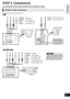 Page 13Getting started 
13
VQT2M13
STEP 3: Connections
Turn off all equipment before connection and re ad the appropriate operating instructions.
Do not connect the AC power supply cord until all other connections are complete.
Connect to the terminals of the same color.
[BT730]
[BT330]  [BT230]  [BT235]
Speaker cable connection
-
+
5
2
1366FRONTCENTER
SUBWOOFERRL
+
6
LS / RB LB / RS
SPEAKERS
ENCEINTES
SURROUND (3 - 6    )   
AMBIOPHONIQUES
SURR
L
SIDE R
SIDE





Main unit
Surround selector
The surround...