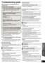 Page 41ReferenceOptional speaker 
settings
41
VQT2M13
Reference
Troubleshooting guide
Before requesting service, please perform the 
following steps.
The following do not indicate a problem with this unit:
≥Regular disc rotating sounds.
≥ Image disturbance during search.
∫ Unit does not respond to the remote control 
or front panel buttons.
Press and hold [POWER Í/I] on the main unit for 5 seconds. 
jIf still unable to power the unit off, disconnect the power cord,  wait 1 minute, then reconnect the power...