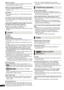 Page 4242
VQT2M13
Video is not output.
≥Set the “High Clarity Sound” in the playback menu to “Off” to 
use the VIDEO OUT terminal. ( >35)
Video is not output in high definition.
≥Confirm that “HDMI Resolution” in the Setup menu are set 
properly. ( >37)
No subtitles.
≥When progressive output is on, closed captions cannot be 
displayed.
The subtitles overlap closed captions recorded on discs.
≥Turn off the subtitles or turn off the closed caption setting on 
the TV.  (> 34)
A black band is displayed around the...