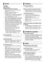 Page 4242VQT3X51
No sound.
Low volume.
Distorted sound.
Cannot hear the desired audio type.
¾Check connections to speakers and other 
equipment. ( >11s14)
¾ Ensure the speaker settings for your 
speakers are correct. ( >36)
¾ To output audio from a device connected with 
an HDMI cable, set “HDMI Audio Output” to 
“On” in the Setup menu. ( >33)
¾
When “BD-Video Secondary Audio” is set to “On”, 
Dolby TrueHD, Dolby Digital Plus, DTS-HD Master 
Audio and DTS-HD High Resolution Audio are 
output as Dolby Digital or...