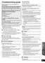 Page 43ReferenceOptional speaker 
settings
43
VQT3D27
Reference
Troubleshooting guide
Before requesting service, please perform the 
following steps.
The following do not indicate a problem with this unit:
jRegular disc rotating sounds.
jImage disturbance during search.
jImage disturbance when replacing 3D discs.
∫Unit does not respond to the remote 
control or front panel buttons.
Press and hold [POWER Í/I] on the main unit for 5 seconds.
jIf still unable to power the unit off, disconnect the power cord,  wait...