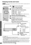 Page 16RQT9478
16
Play
Enjoying movies and music
Turn on the TV and switch its input to match the connection (HDMI, for example) using the TV’s 
remote control.
Enjoying movies and music
TV : TV
BD/DVD  : Blu-ray Disc player/DVD recorder
AUX 1  : AUX1 terminal
AUX 2  : AUX2 terminal
AUX 3  : AUX3 terminal
AUX 4  : AUX4 terminal
