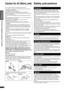 Page 4RQT9478
4
Caution for AC Mains LeadSafety precautions
Before use
Caution for AC Mains Lead/Safety precautions
For your safety, please read the following text carefully.
This appliance is supplied with a moulded three pin mains plug for 
your safety and convenience.
A 5-ampere fuse is fitted in this plug.
Should the fuse need to be replaced please ensure that the 
replacement fuse has a rating of 5-ampere and that it is approved by 
ASTA or BSI to BS1362.
Check for the ASTA mark      or the BSI mark...