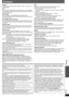 Page 3737
Glossary
ENGLISH RQTX0098
Glossary
DecoderA decoder restores the coded audio signals on DVDs to normal. This is 
called decoding.
DivXDivX is a popular media technology created by DivX, Inc. DivX media files 
contain highly compressed video with high visual quality that maintains a 
relatively small file size.
Dolby DigitalThis is a method of coding digital signals developed by Dolby 
Laboratories. Apart from stereo (2-channel) audio, these signals can also 
be 5.1-channel sound. 
DTS (Digital Theater...